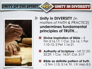 Doctrinal Unity Unity of The Spirit - NOT - Unity In Diversity | PDF