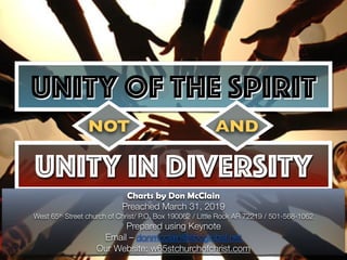 Doctrinal Unity Unity of The Spirit - NOT - Unity In Diversity | PDF