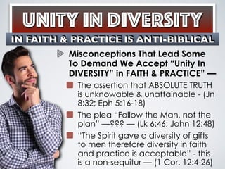 Doctrinal Unity Unity of The Spirit - NOT - Unity In Diversity | PDF