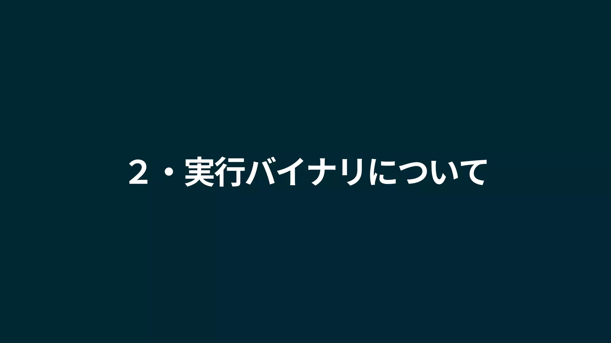 ２・実行バイナリについて
 