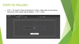 Unity tutorial | PDF