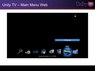 Unity TV – Main Menu Web
 