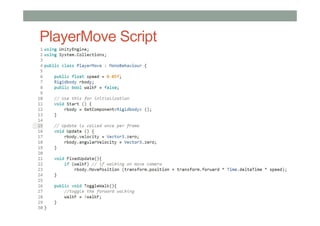 PlayerMove Script
 