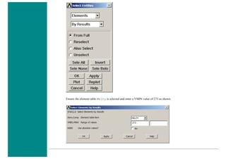 Ensure the element table Melty is selected and enter a VMIN value of 273 as shown.
 