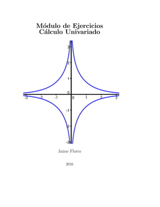 M´odulo de Ejercicios
C´alculo Univariado
Jaime Florez
2016
 