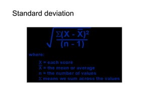 Standard deviation
 