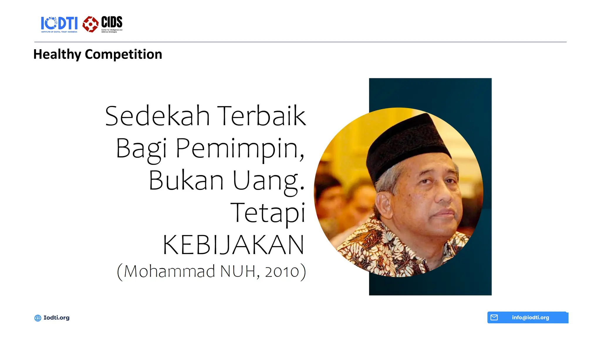 info@iodti.org
Iodti.org
Healthy Competition
 