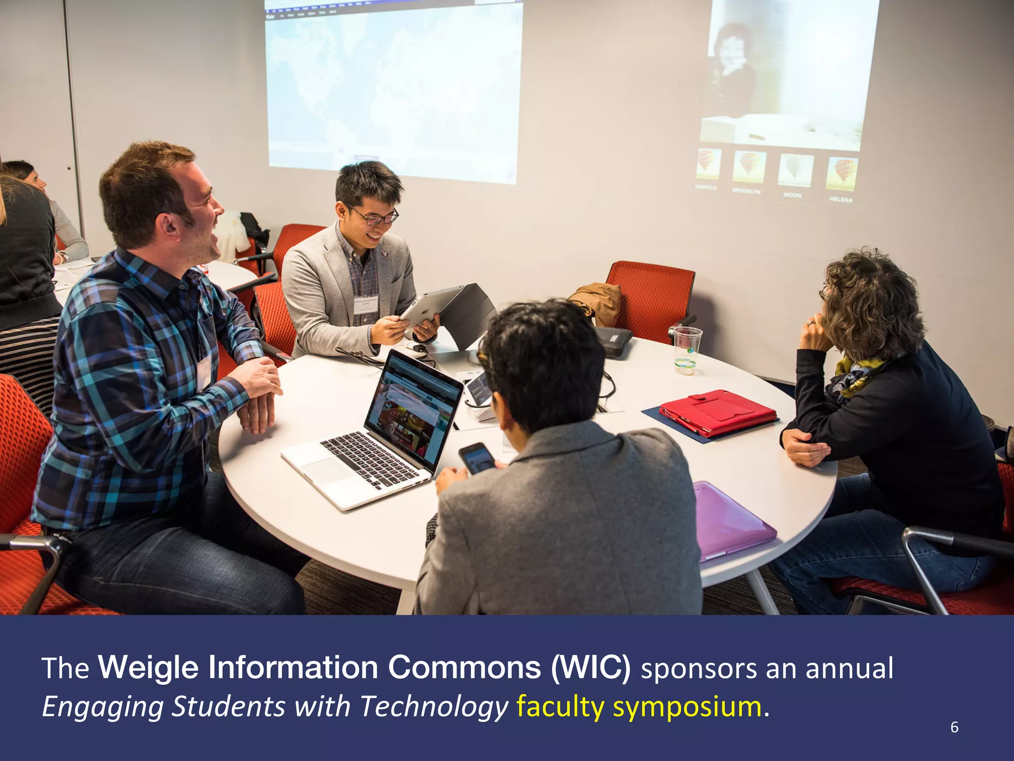 Weigle Information
Commons provides
innovative programming and
spaces for faculty and
students.
 