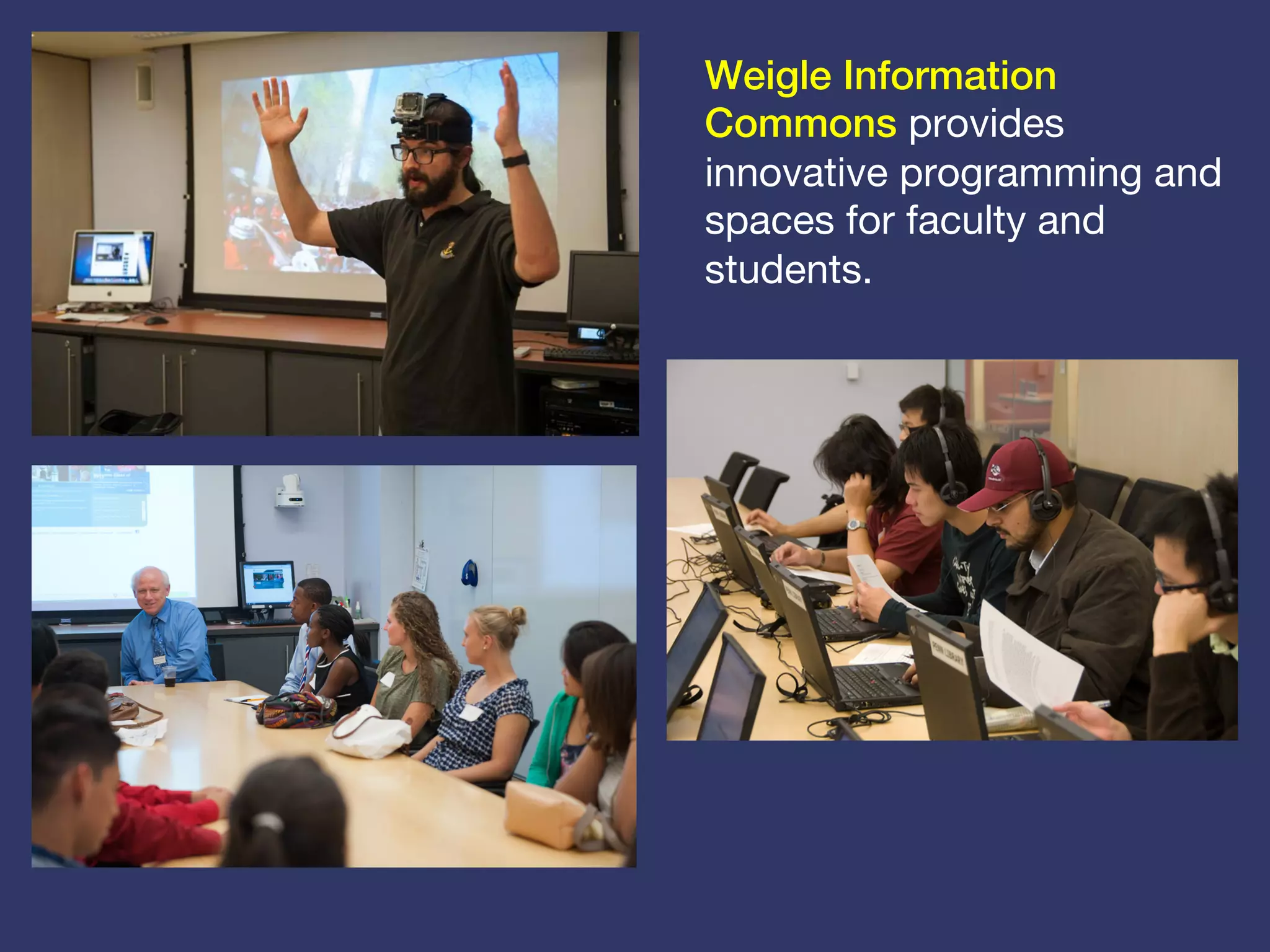 The	
  Vitale Media Lab I provides	
  the	
  digital	
  tools	
  
and	
  on-­‐site	
  support	
  that	
  students	
  and	
  faculty	
  need	
  
to	
  produce	
  rich	
  media	
  content.	
  
 