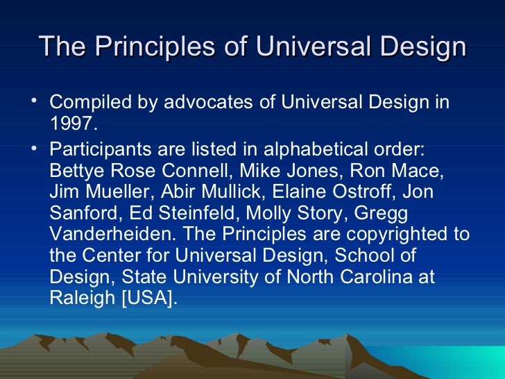 Universal Design: The Seven Principles