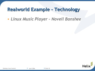 Realworld Example - Technology Linux Music Player – Novell Banshe e 