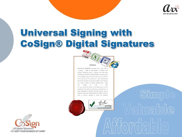 Universal Signing With CoSign Digital Signatures