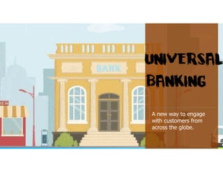UNIVERSAL
BANKING
A new way to engage
with customers from
across the globe.
 