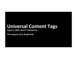 Universal Content Tags