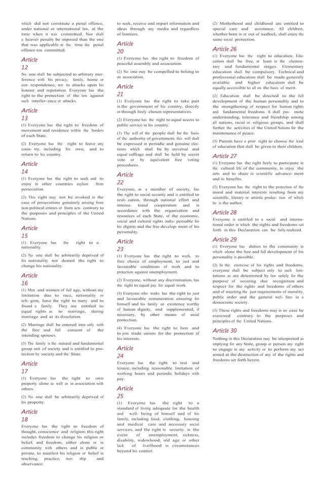 Universal declaration of human rights | PDF
