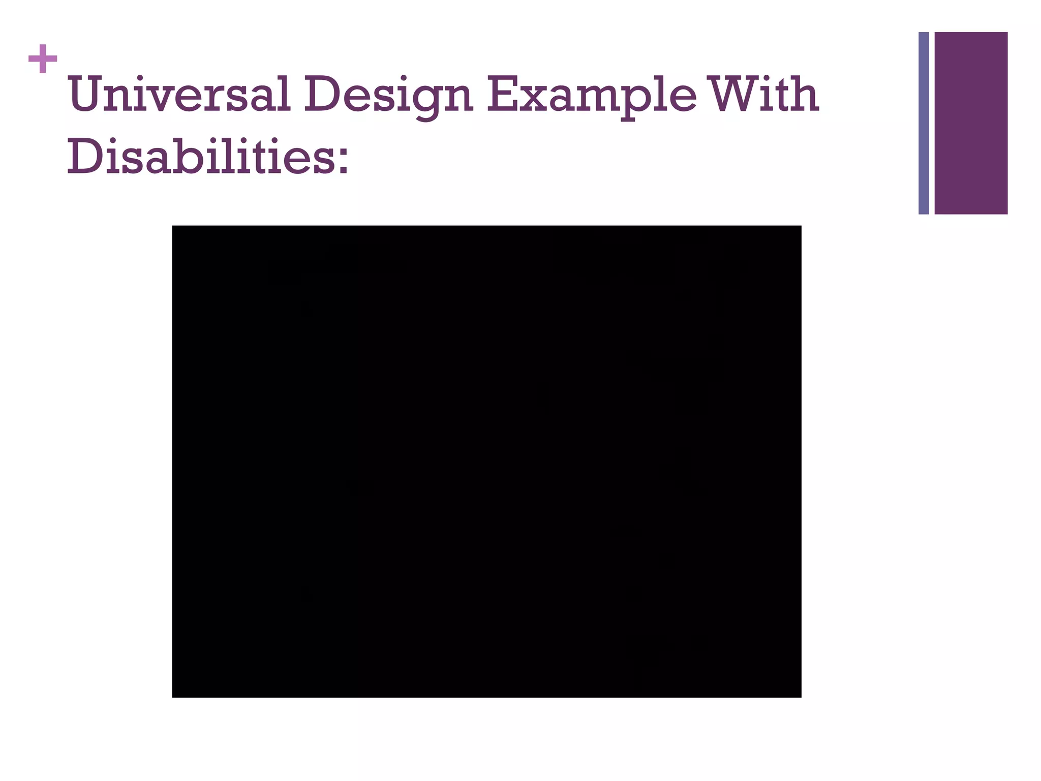 +
    Universal Design Example With
    Disabilities:
 