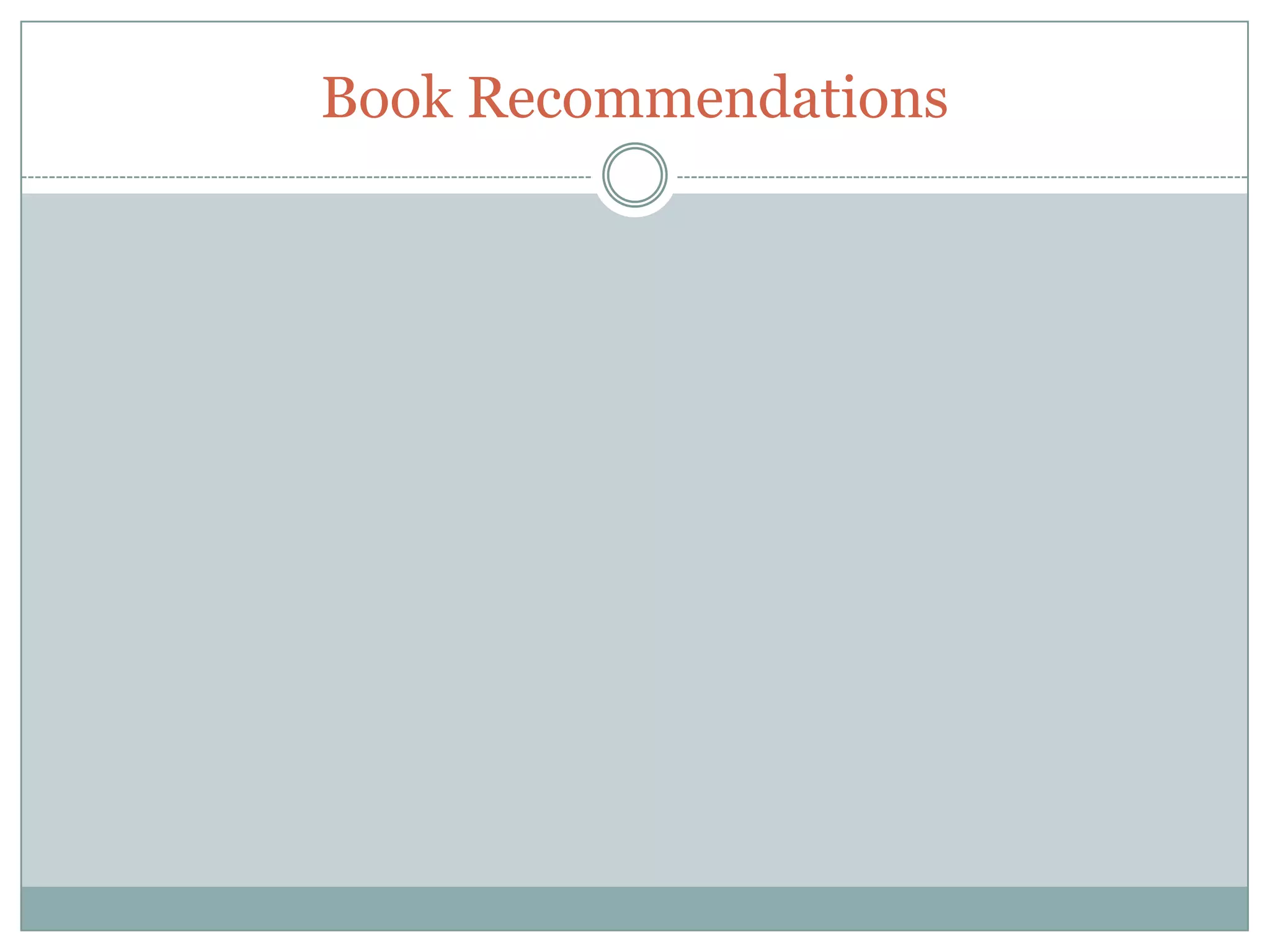 Book Recommendations
 