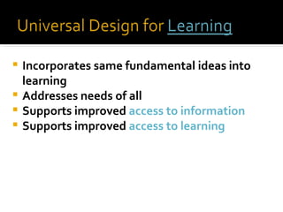 Universal design for e learning final | PPT