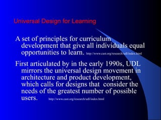 Universal Design for Learning | PPT