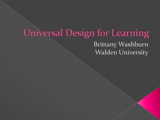 Universal design for learning | PPTX