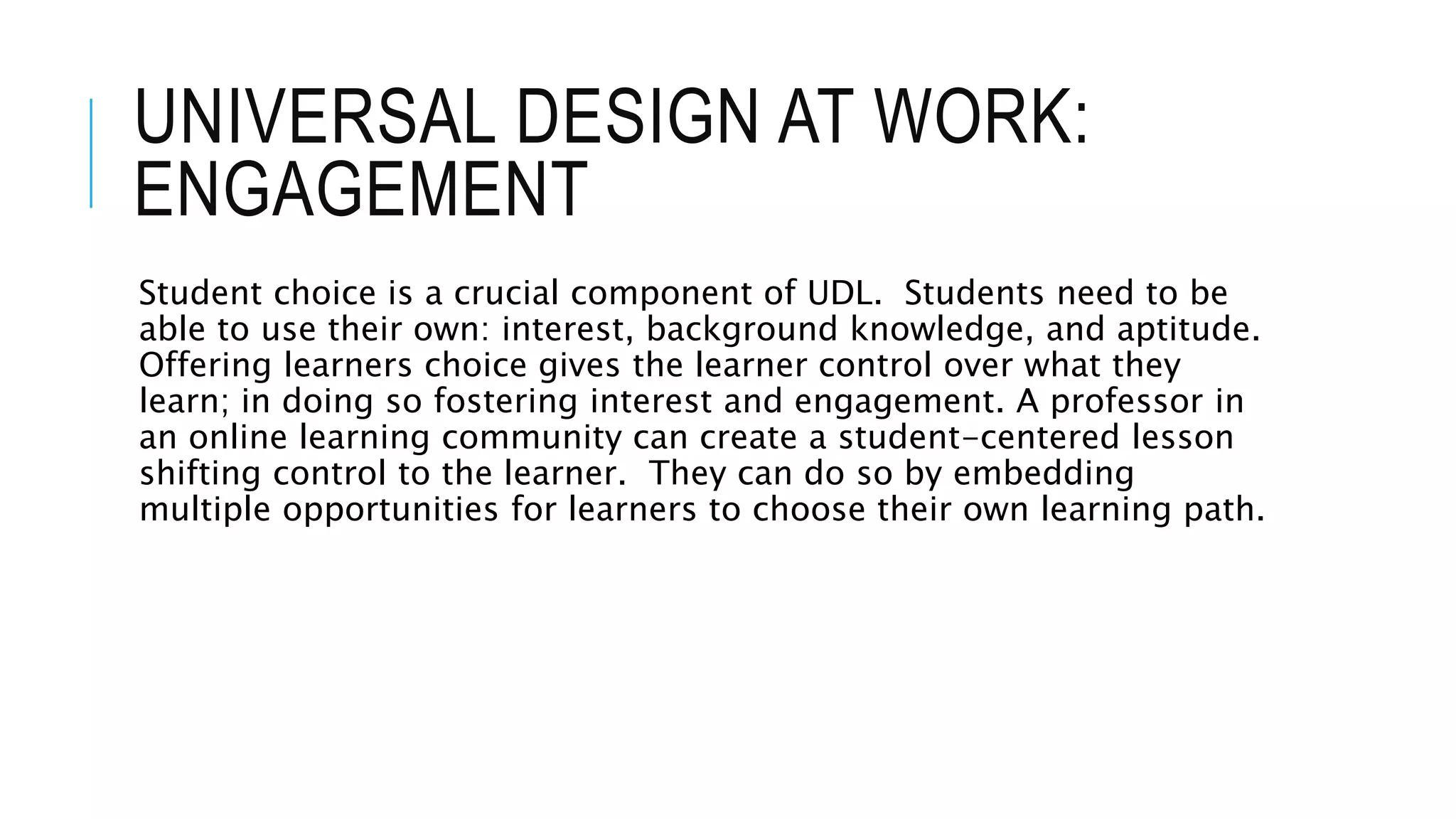 Universal design for learning | PPTX