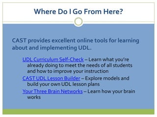 Technology Examples to Support Principle III View this video (Five-Year-Olds Pilot Their Own Project-Based Learning) for inspiration about how to make your lessons relevant to your students.View this video (The Surprising Science of Motivation) to learn strategies for motivating your studentsView and share this video (Students Learn the Skill of Conflict Resolution) with your students to teach coping and self-regulation strategies