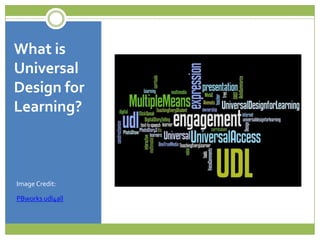 What is Universal Design for Learning?Image Credit:PBworks udl4all