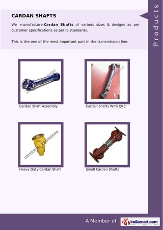 Company Details
Contact Person Sajit Sukumaran [M.D]
M.V.Sukumaran [R&D]Head
Universal Engineers
Address
408/4 , Mangaldas Jethabhai Compound
Nr. Vijay Mills,
Ahmedabad-380002.
UNIVERSAL ENGINEERS
ISO 9001:2008
Phone Number 079-22200013, 9426700288
Fax. No. 079-22200013
Email universalengineer@gmail.com
Vat Tin No----[GST] 24072602349
Vat Tin No----[CST] 24572602349
MSMED Registration 240071105775
I E C No. 0808026178
Quality Certifications ISO 9001:2008 , BN4831 / 4491:0312
D & B , D-U-N-S No 86-424-9879
www.universal-engineers.net
 