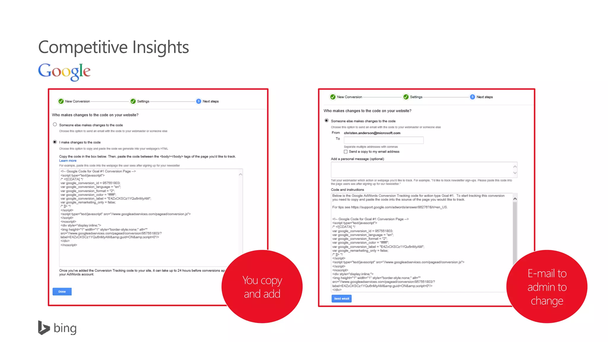 Competitive Insights
You copy
and add
E-mail to
admin to
change
 