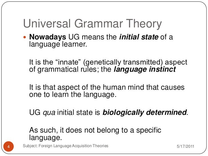 Universal grammar