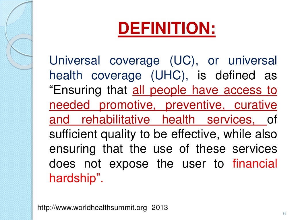 Universal health care