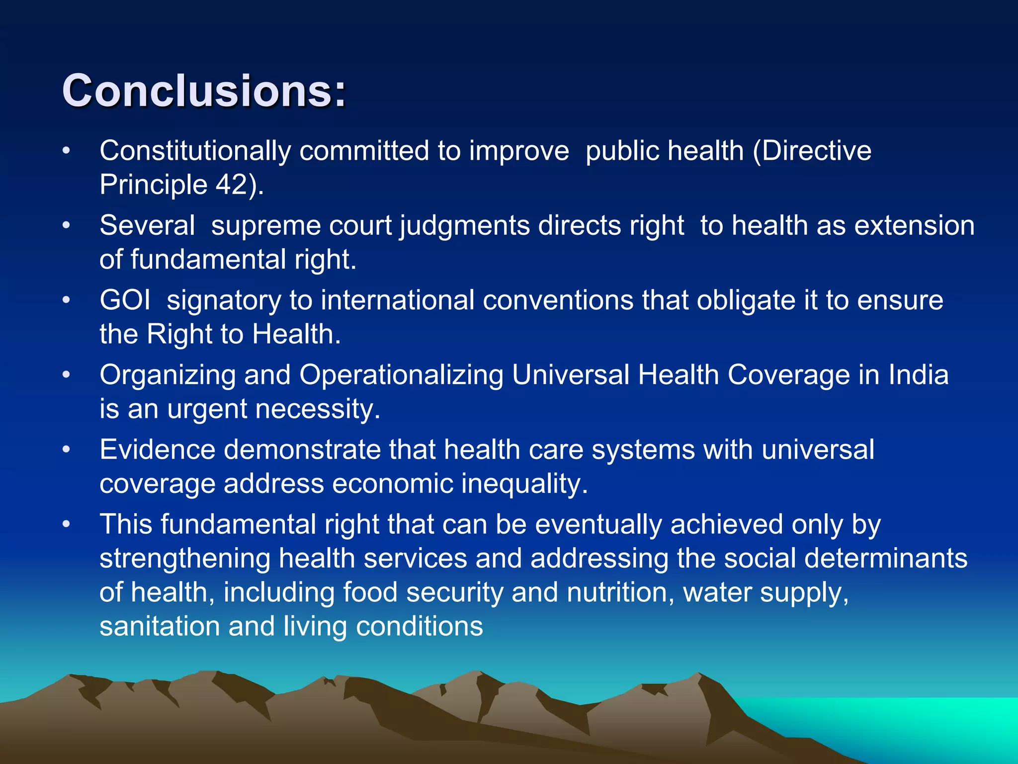 Universal health coverage concept and vision for india | PPTX