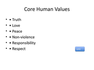 Universal Human Values: Principles for Peace, Compassion, and Ethical ...