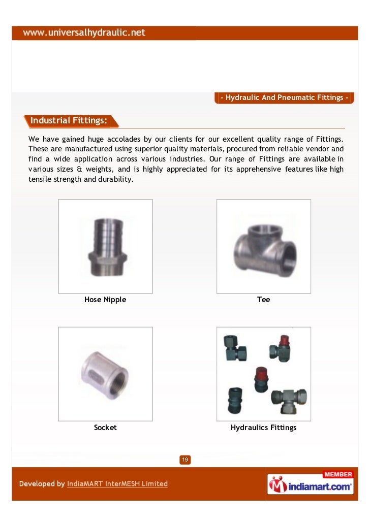 Universal Hydraulics & Pneumatics, Chennai, Hydraulic And Pneumatic F…