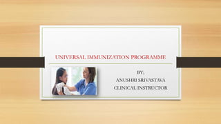 UNIVERSAL IMMUNIZATION PROGRAMME
BY;
ANUSHRI SRIVASTAVA
CLINICAL INSTRUCTOR
 