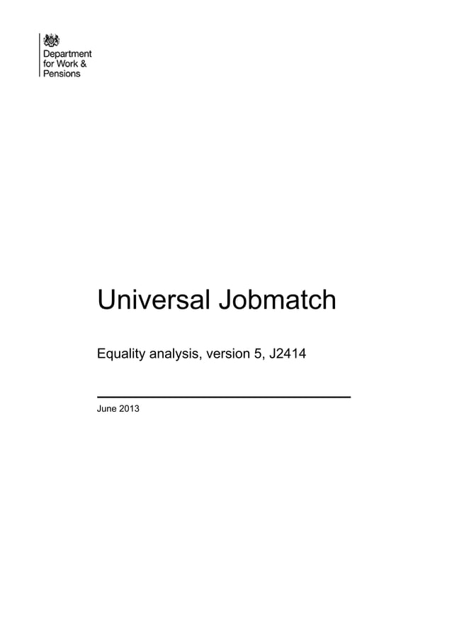 Universal Jobmatch Equality Impact Assessment PDF
