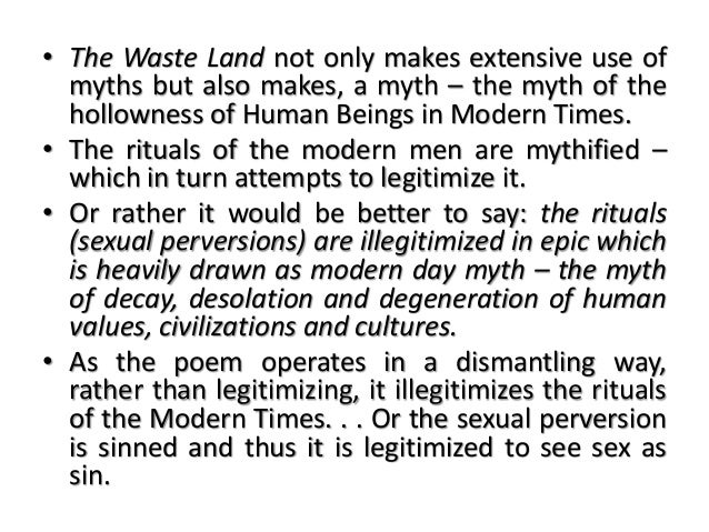 An Analysis of the Waste Land by T.S. Eliot