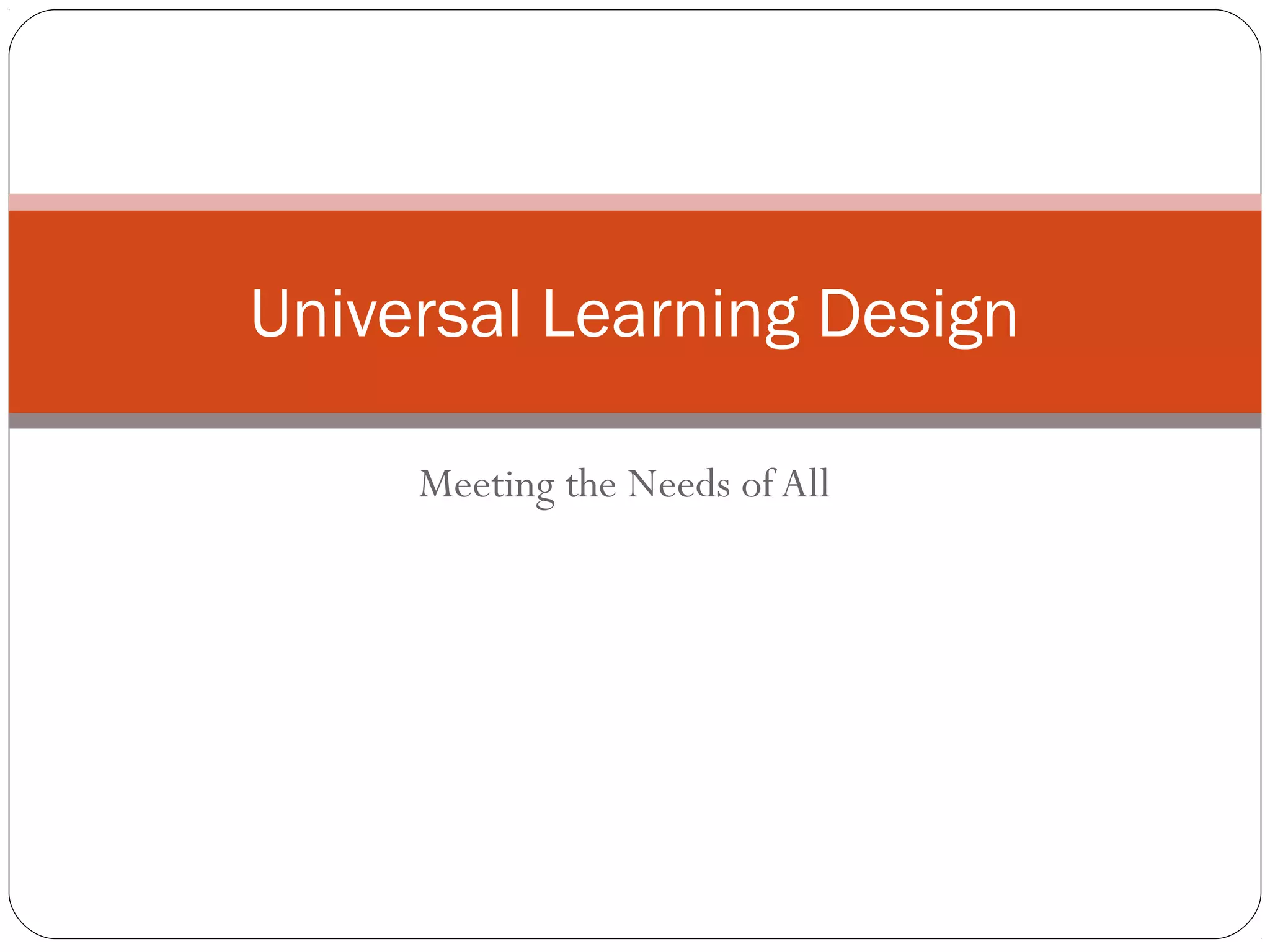 Universal learning design ppt