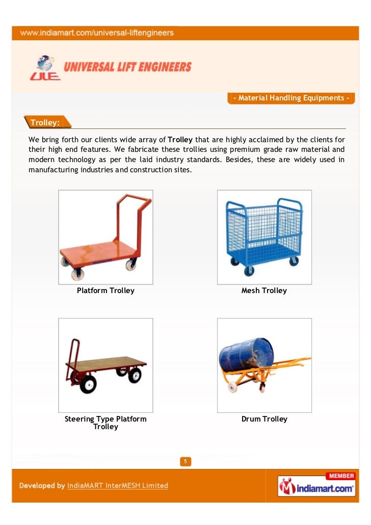 Universal Lift Engineers, Bengaluru, Material Handling Equipments
