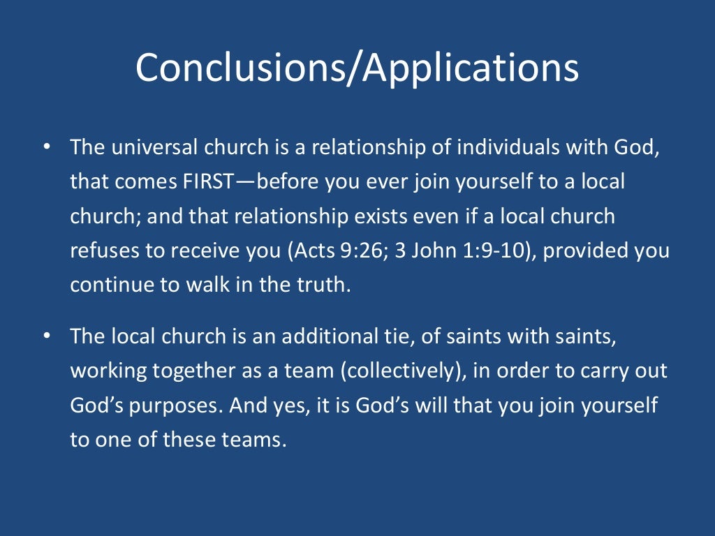 Differences Between the Universal Church and the Local Church