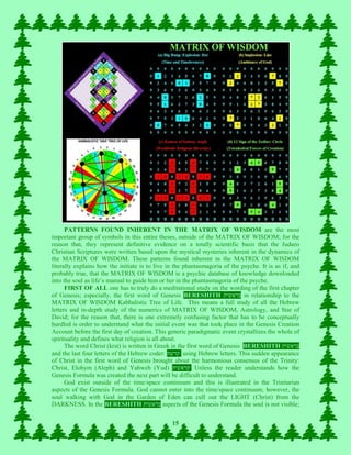 MATRIX OF WISDOM: How was it created? An Esoteric Commentary | PDF