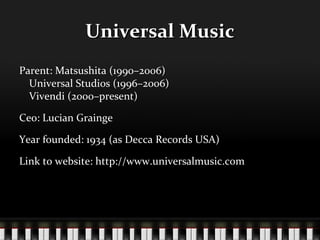 Universal music presentation