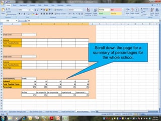 Scroll down the page for a
summary of percentages for
the whole school.
 