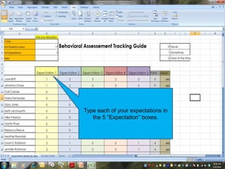Type each of your expectations in
the 5 “Expectation” boxes.
 