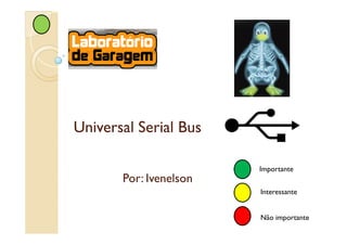 Universal Serial Bus

                        Importante
       Por: Ivenelson
                        Interessante


                        Não importante
 