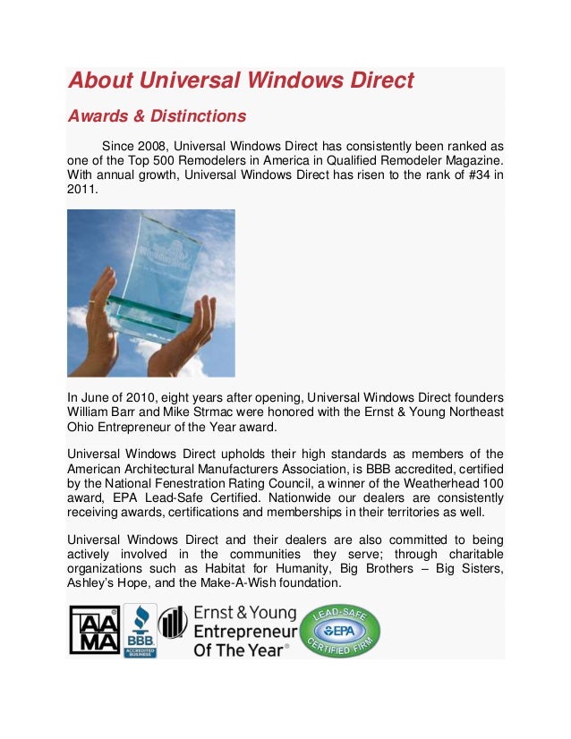 Universal Windows Direct Awards