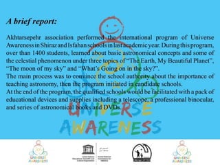 Universe Awareness programme in Iran