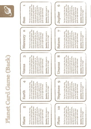 Planet Card Game (Back)
 