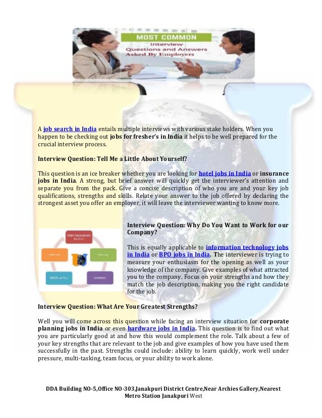 The Most Common Interview Questions Andwers Asked By Employers