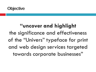 Un Typography Univers Typography Book Presentation | PDF